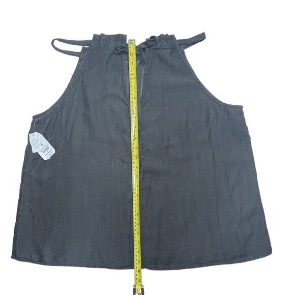 TIME & TRU Chambray Halter Top Tie‎ Back Keyhole Womens XXL / XXXL Black NEW - Picture 12 of 14